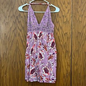Xhilaration Purple Floral Sleeveless Dress